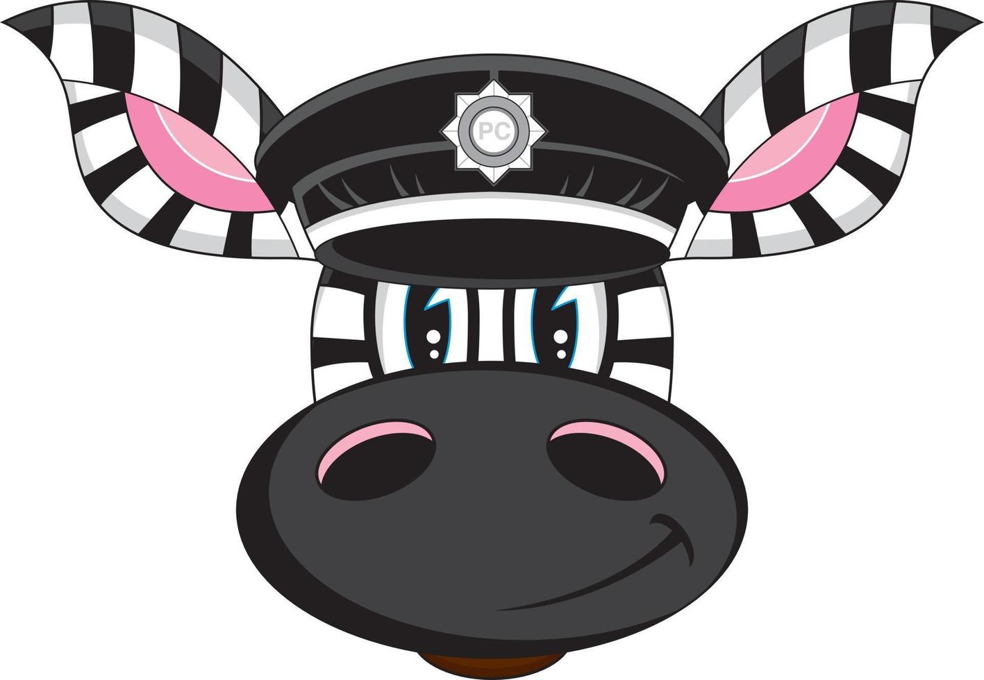 desenho animado clássico britânico zebra policial personagem vetor