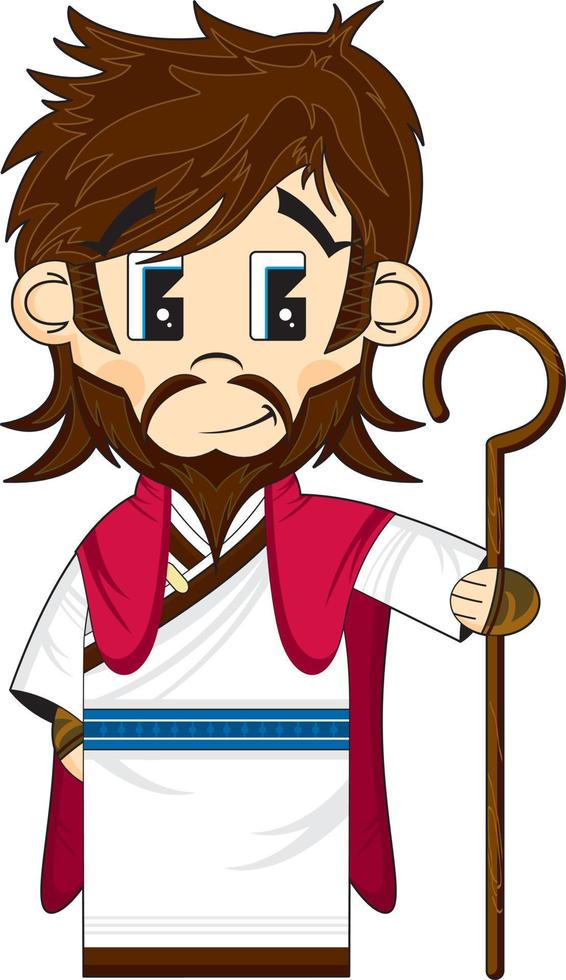 fofa desenho animado Jesus Cristo ilustração vetor