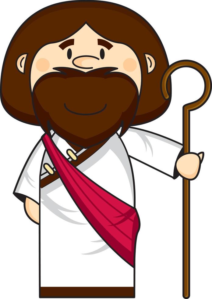 fofa desenho animado Jesus Cristo ilustração vetor