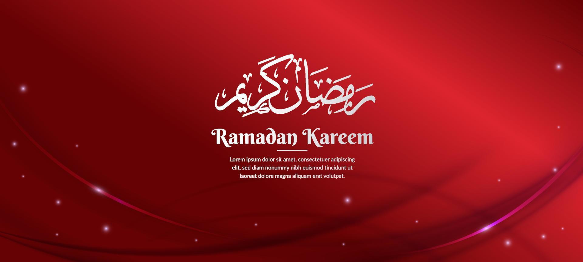 criativo Ramadã kareem Projeto com vermelho cor vetor