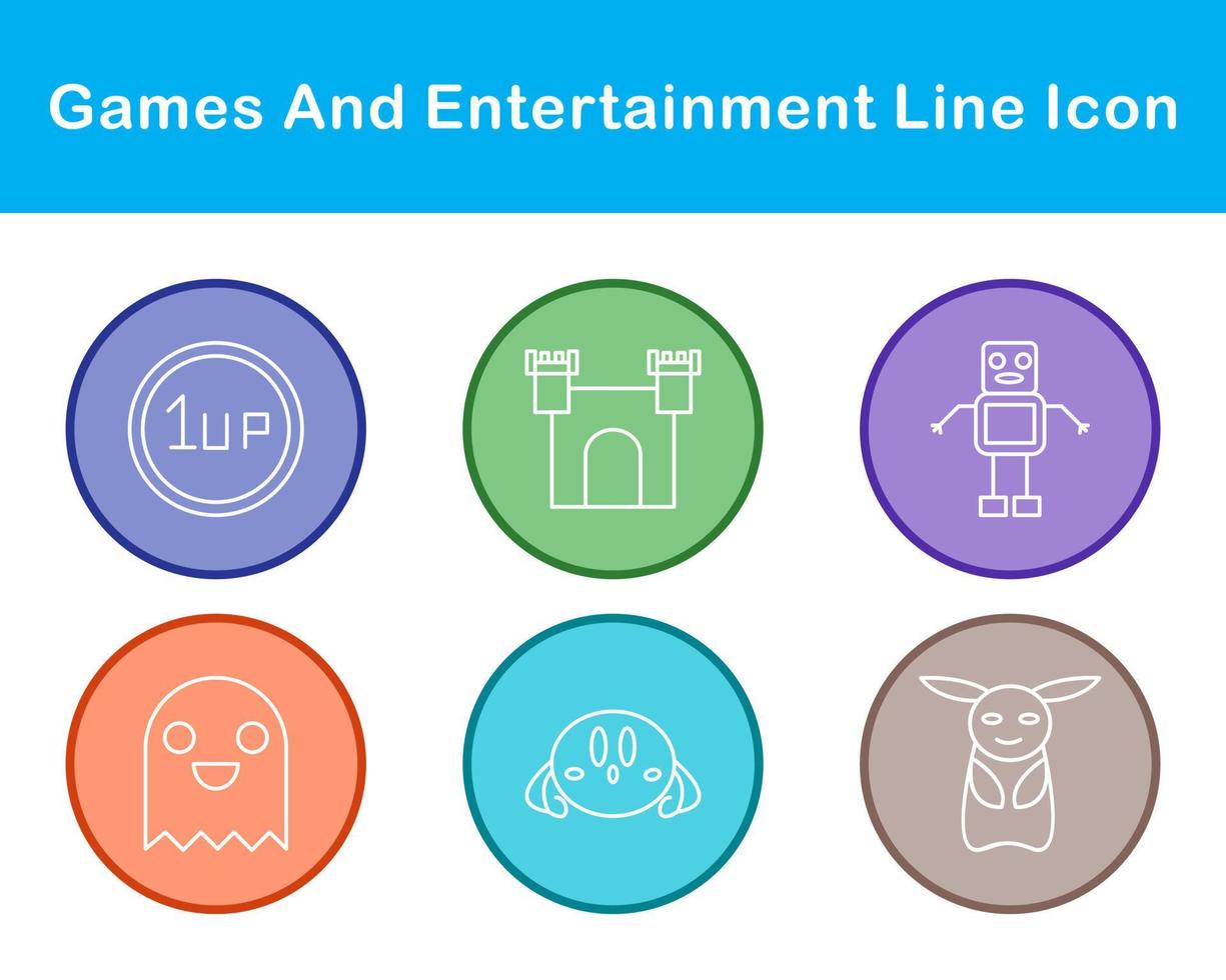 jogos e entretenimento vetor ícone conjunto