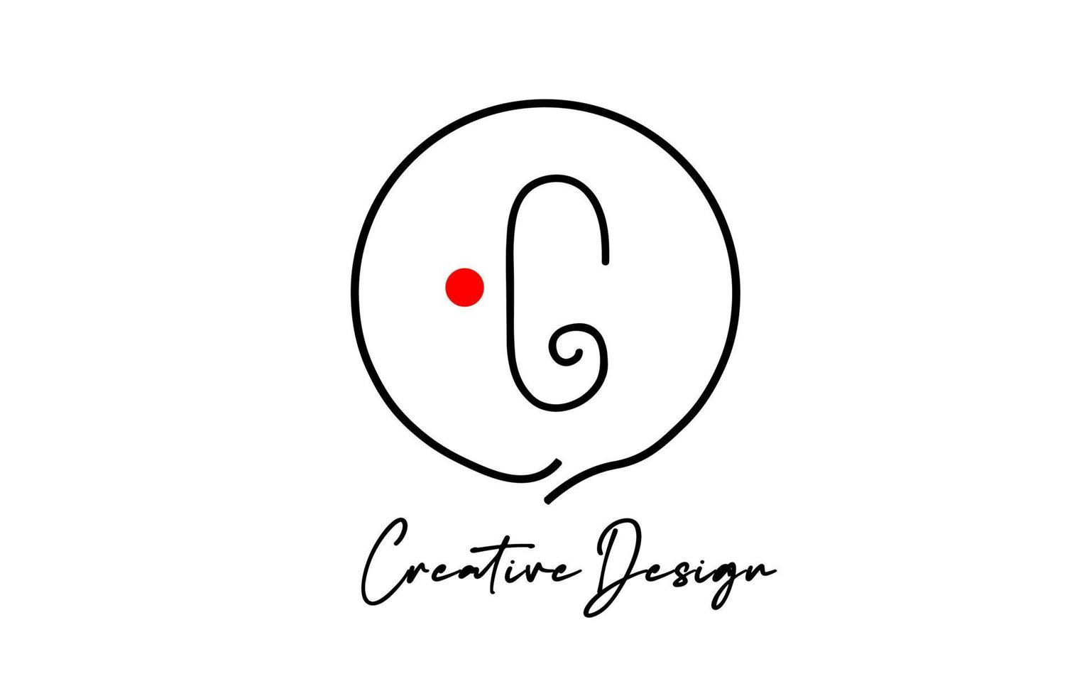 Preto e branco g alfabeto carta logotipo ícone Projeto com linha vermelho ponto e vintage estilo. criativo modelo para o negócio e companhia vetor