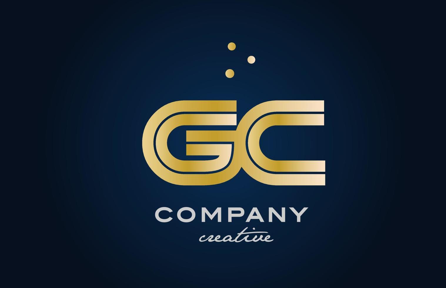 ouro dourado gc combinação alfabeto negrito carta logotipo com pontos. juntou criativo modelo Projeto para companhia e o negócio vetor