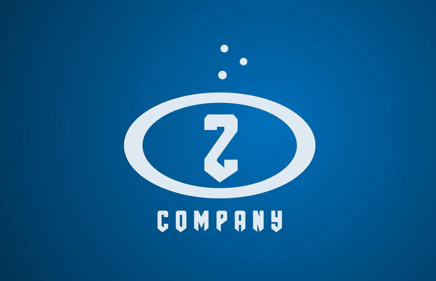 branco azul z elipse alfabeto negrito carta logotipo com pontos. corporativo criativo modelo Projeto para o negócio e companhia vetor