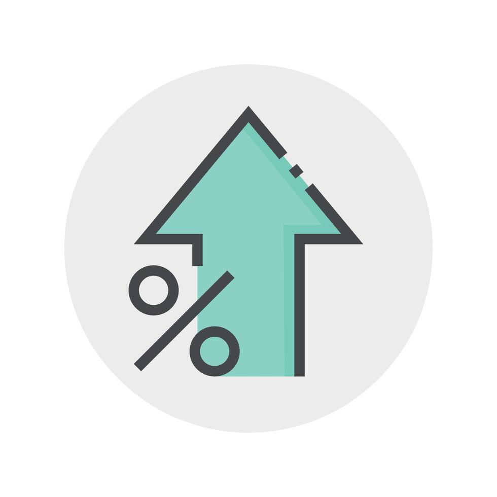 crescimento lucro ícone dentro plano estilo. percentagem seta acima e baixa vetor ilustração em isolado fundo. finança interesse taxa placa o negócio conceito.