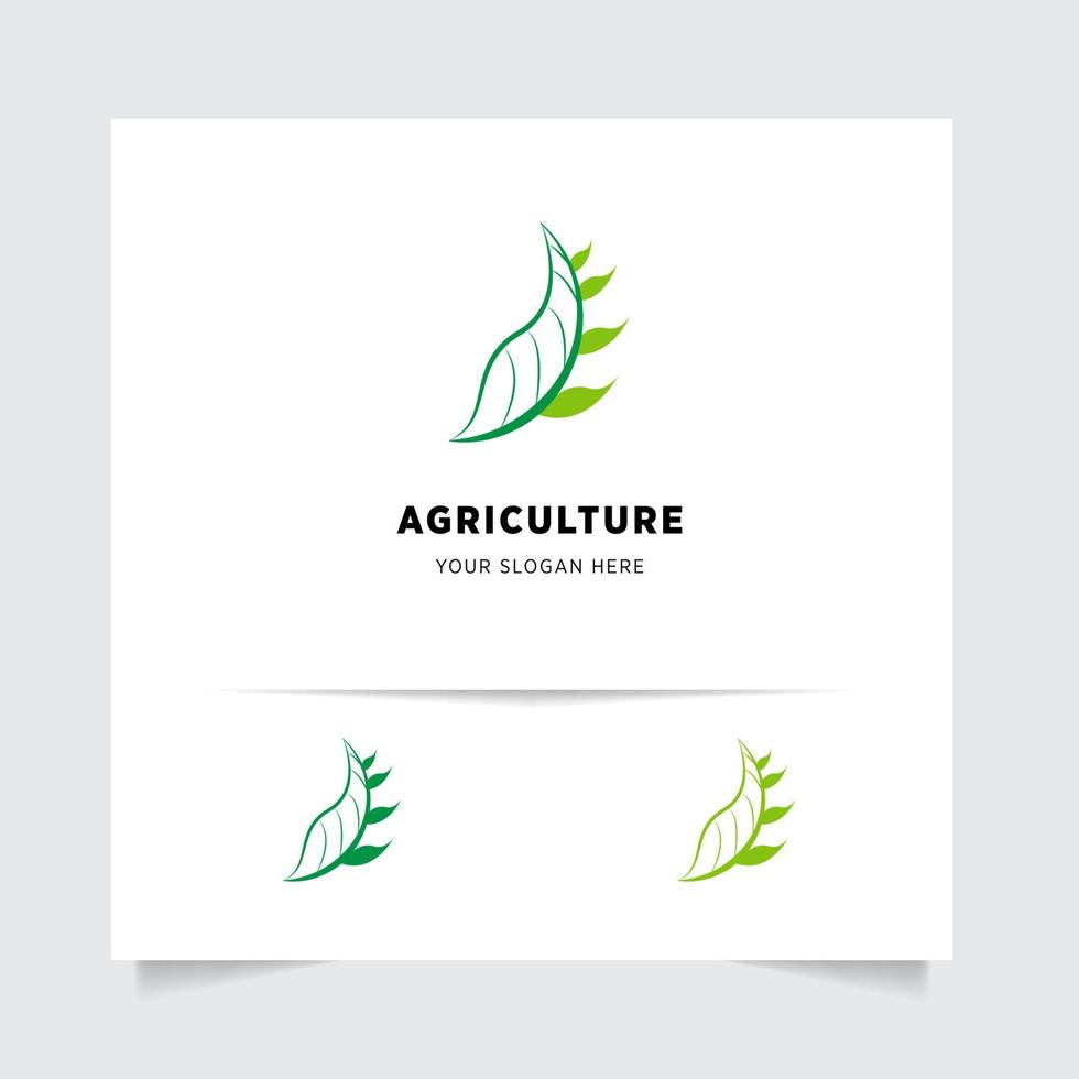 plano emblema logotipo Projeto para agricultura com a conceito do verde folhas vetor. verde natureza logotipo usava para agrícola sistemas, agricultores, e plantação produtos. logotipo modelo. vetor