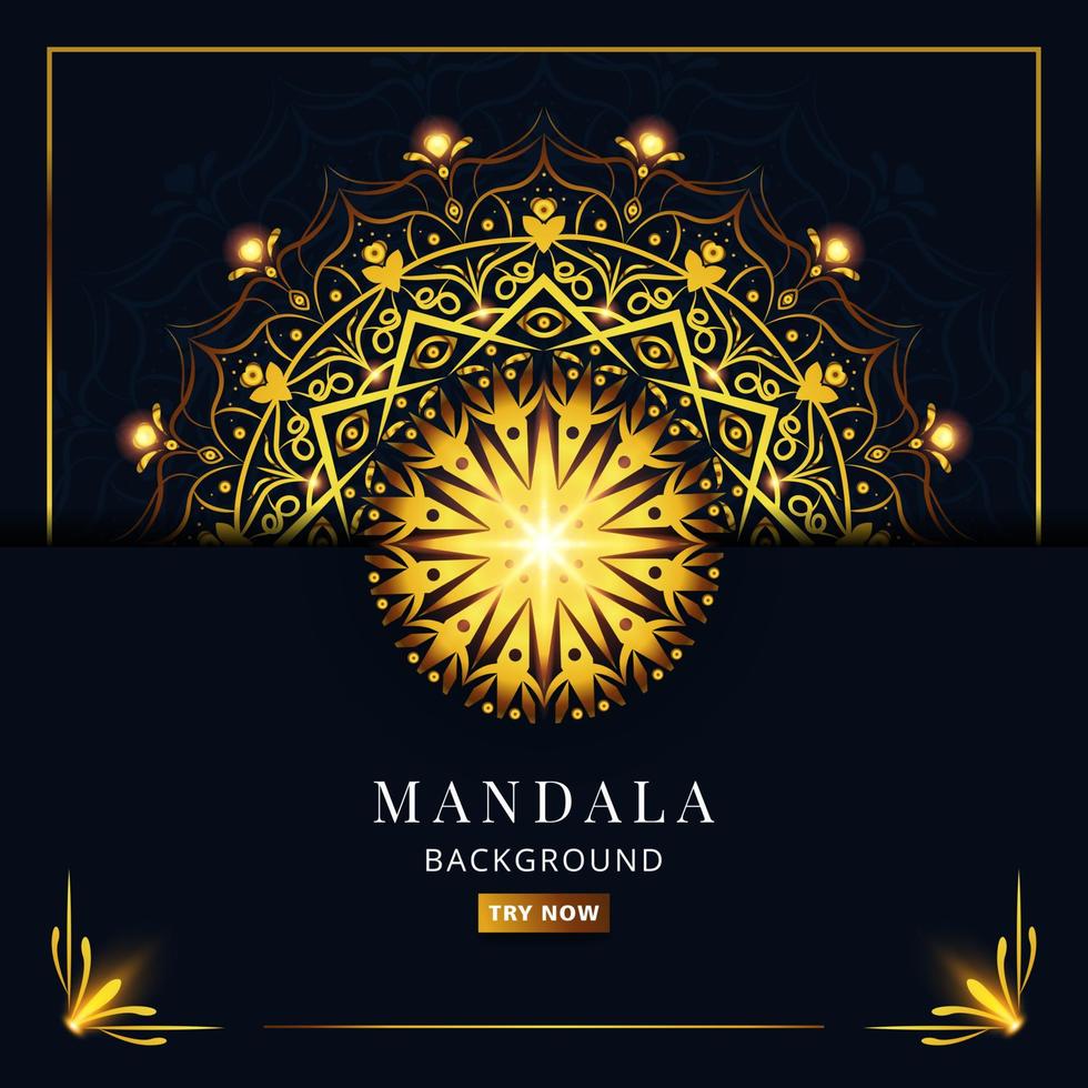 elegante ouro mandala fundo Projeto dentro arabesco estilo vetor