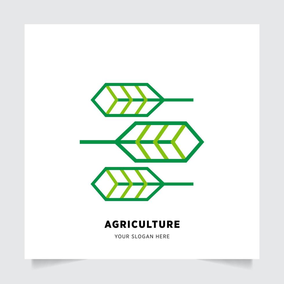 plano emblema logotipo Projeto para agricultura com a conceito do verde folhas vetor. verde natureza logotipo usava para agrícola sistemas, agricultores, e plantação produtos. logotipo modelo. vetor