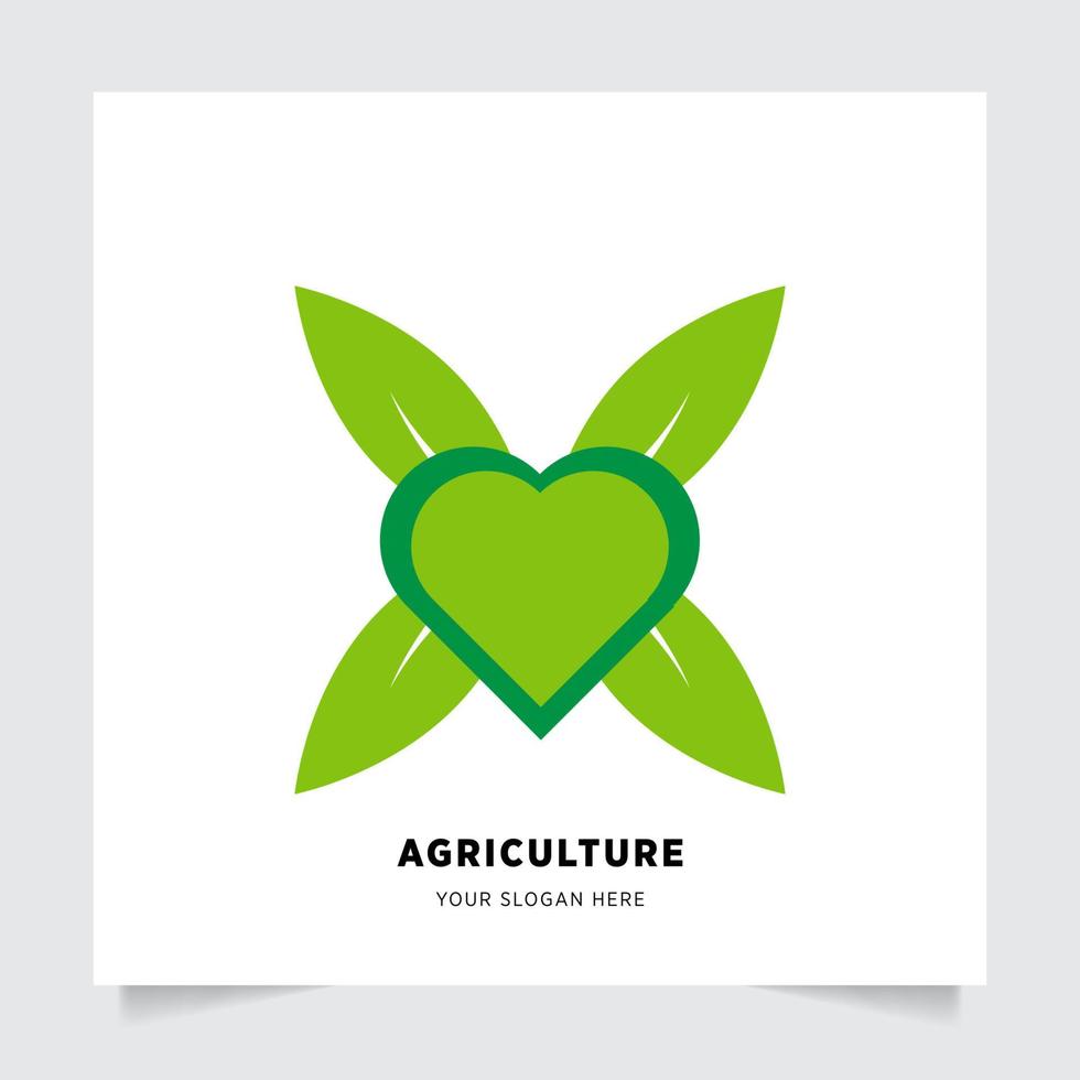 plano emblema logotipo Projeto para agricultura com a conceito do verde folhas vetor. verde natureza logotipo usava para agrícola sistemas, agricultores, e plantação produtos. logotipo modelo. vetor