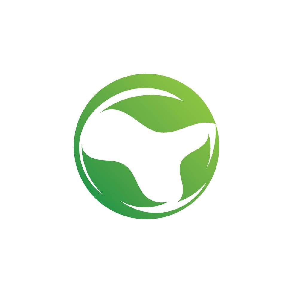 logotipos da ecologia de folhas verdes vetor