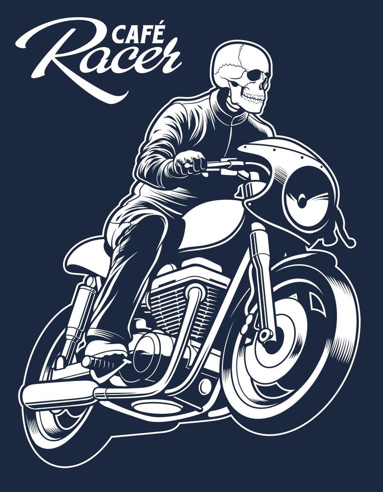 cafe racer ilustração vetorial preto e branco cafe racer para elementos do logotipo vetor