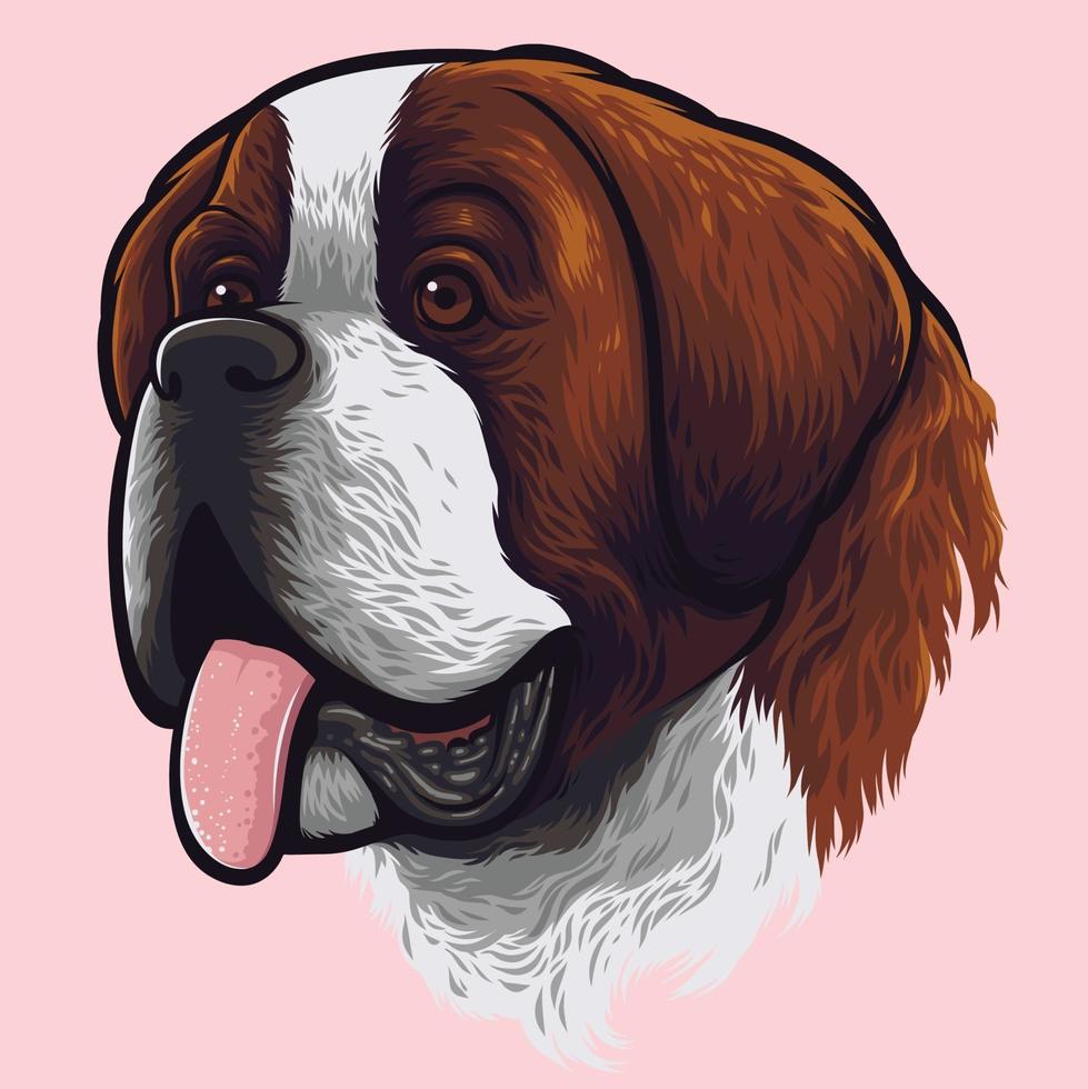 retrato de cachorro saint bernard vetor