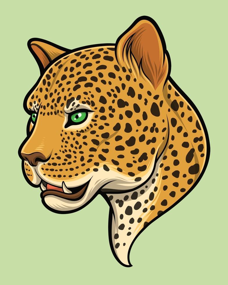 ilustração de cabeça de leopardo vetor