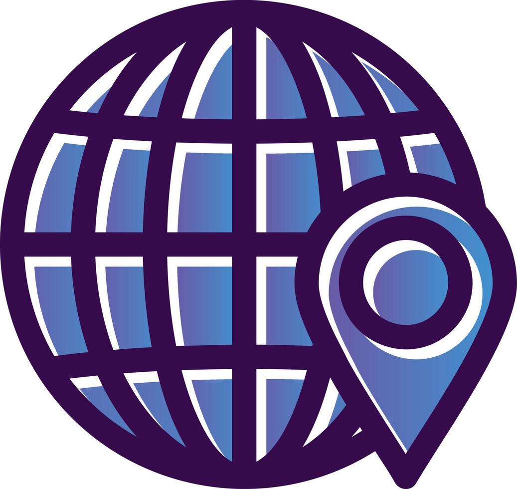 design de ícone vetorial de localização mundial vetor