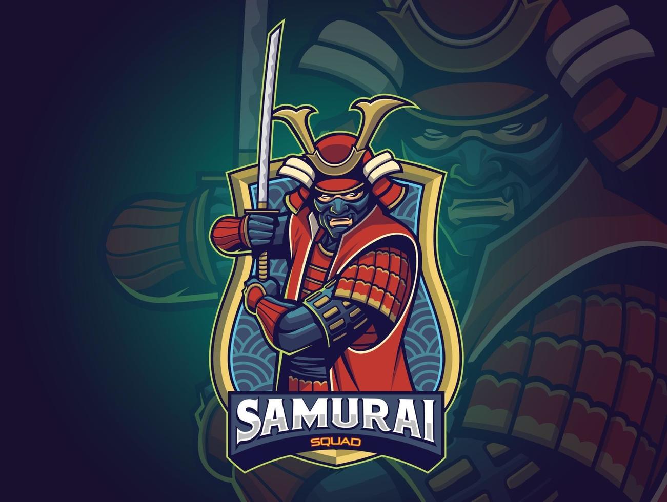 logotipo do samurai esports para sua equipe vetor