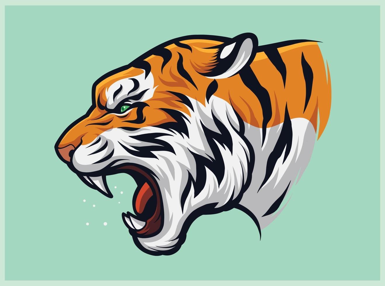 tigre que ruge furioso, panthera tigris vetor