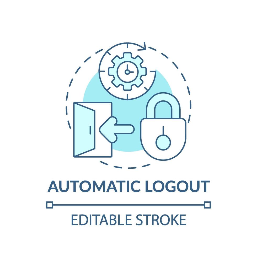 ícone do conceito de logout automático vetor