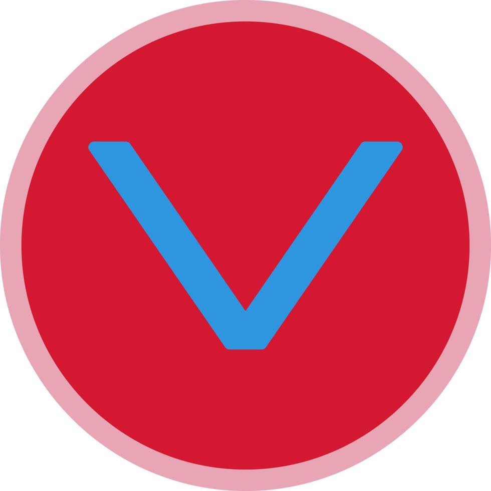 design de ícone vetorial de ângulo para baixo vetor