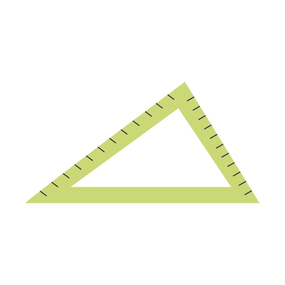 triângulo régua isolado em branco fundo. medição e desenhando ferramenta. inclinar ângulo metro. vetor