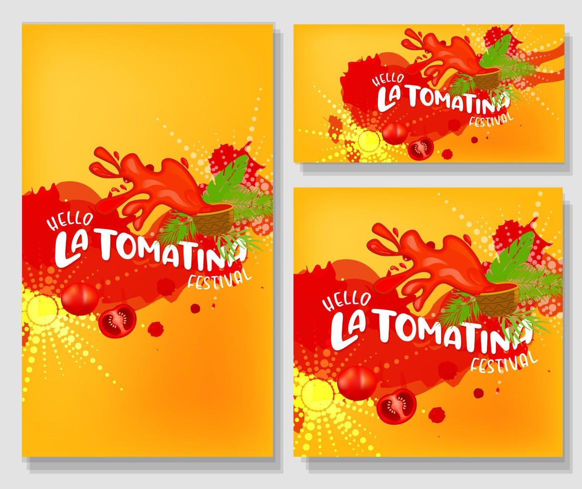 la tomatina festival bandeira. la tomatina dentro Espanha. tomate lutar. tomate batalha vetor