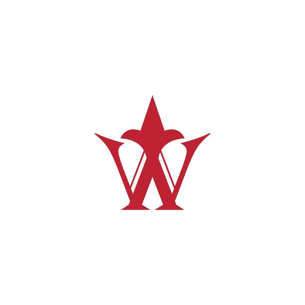 W real logotipo vermelho W rei ícone vetor