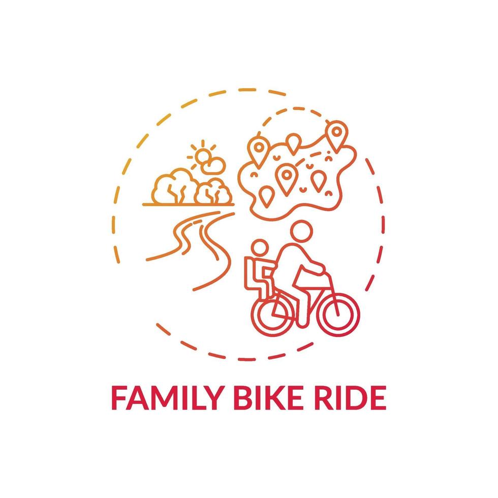 ícone do conceito de passeio de bicicleta em família vetor
