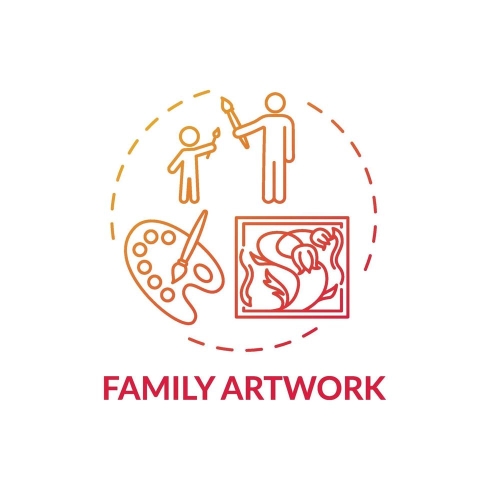ícone do conceito de arte familiar vetor