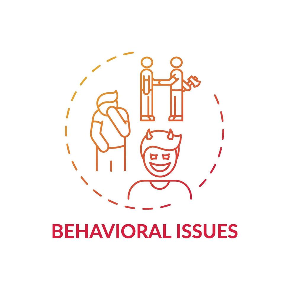 ícone do conceito de problemas comportamentais vetor