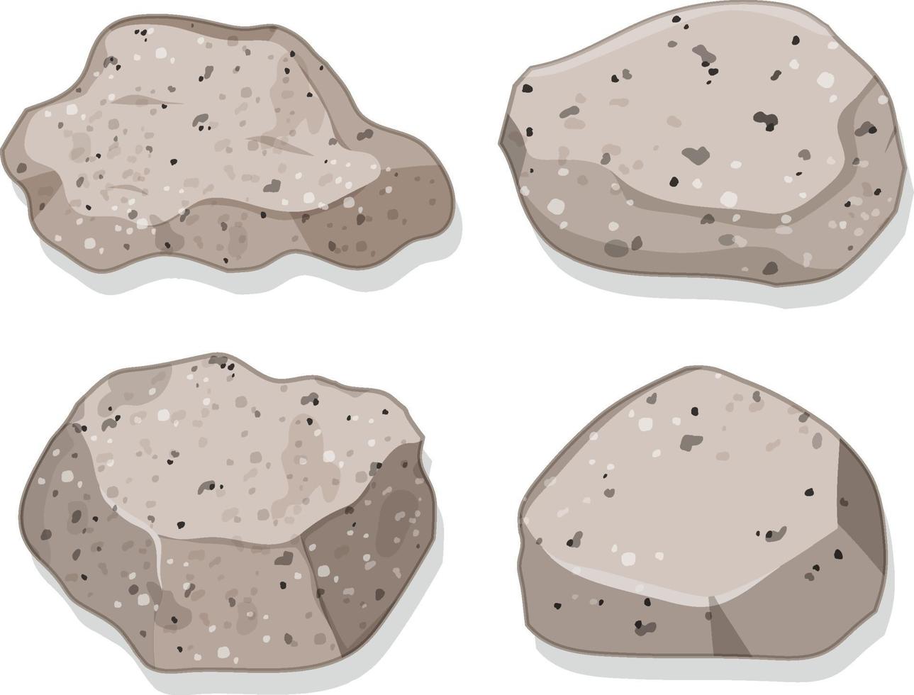 conjunto de pedras de granito isoladas no fundo branco vetor