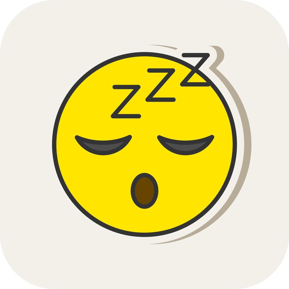 design de ícone de vetor de rosto sonolento
