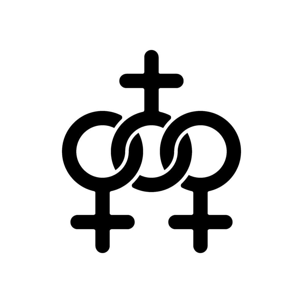 ícone de glifo negro da comunidade feminina vetor
