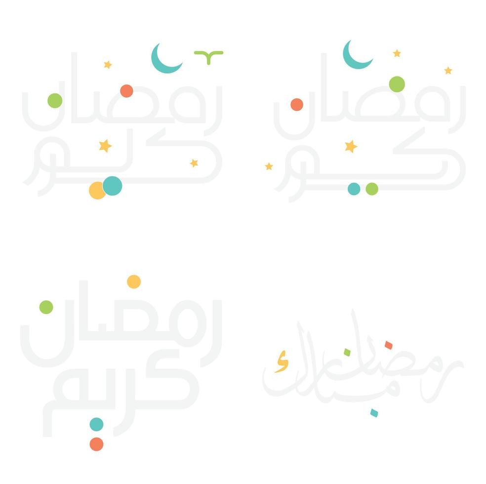 comemoro Ramadã kareem com islâmico árabe caligrafia vetor ilustração.
