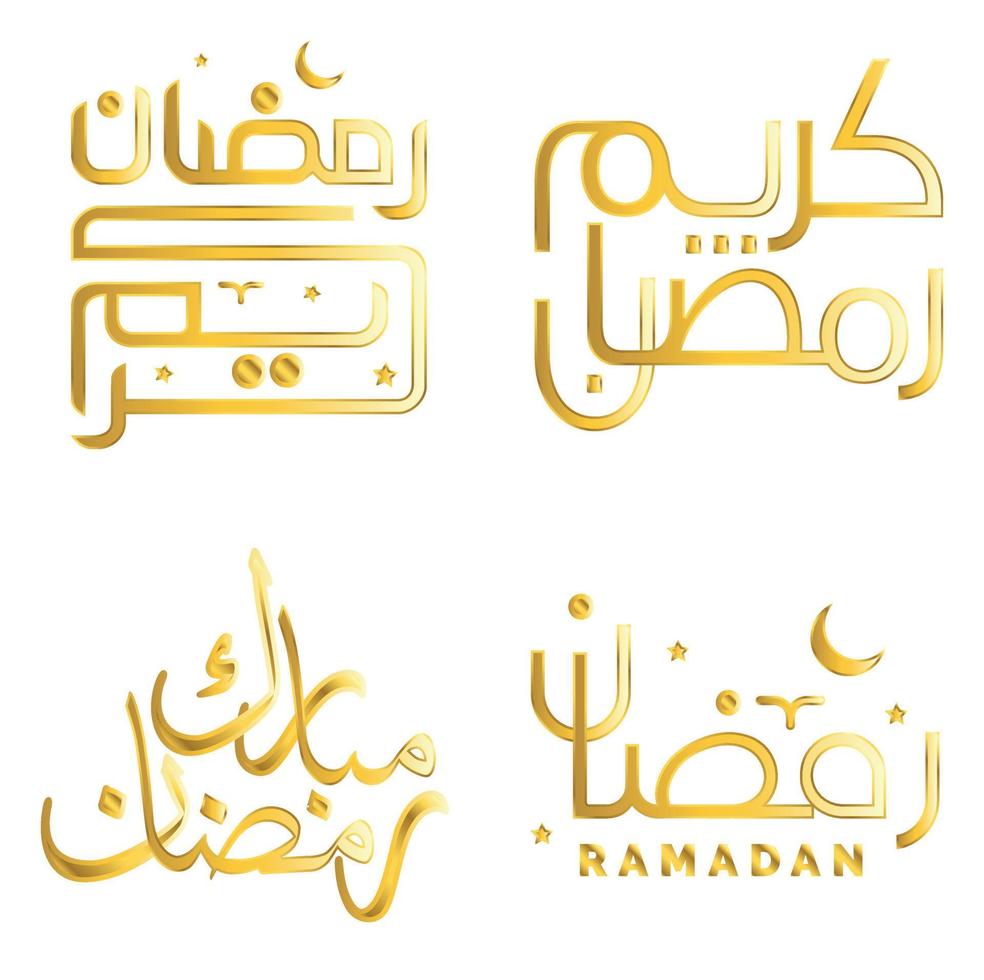 elegante dourado Ramadã kareem vetor Projeto com tradicional árabe caligrafia.