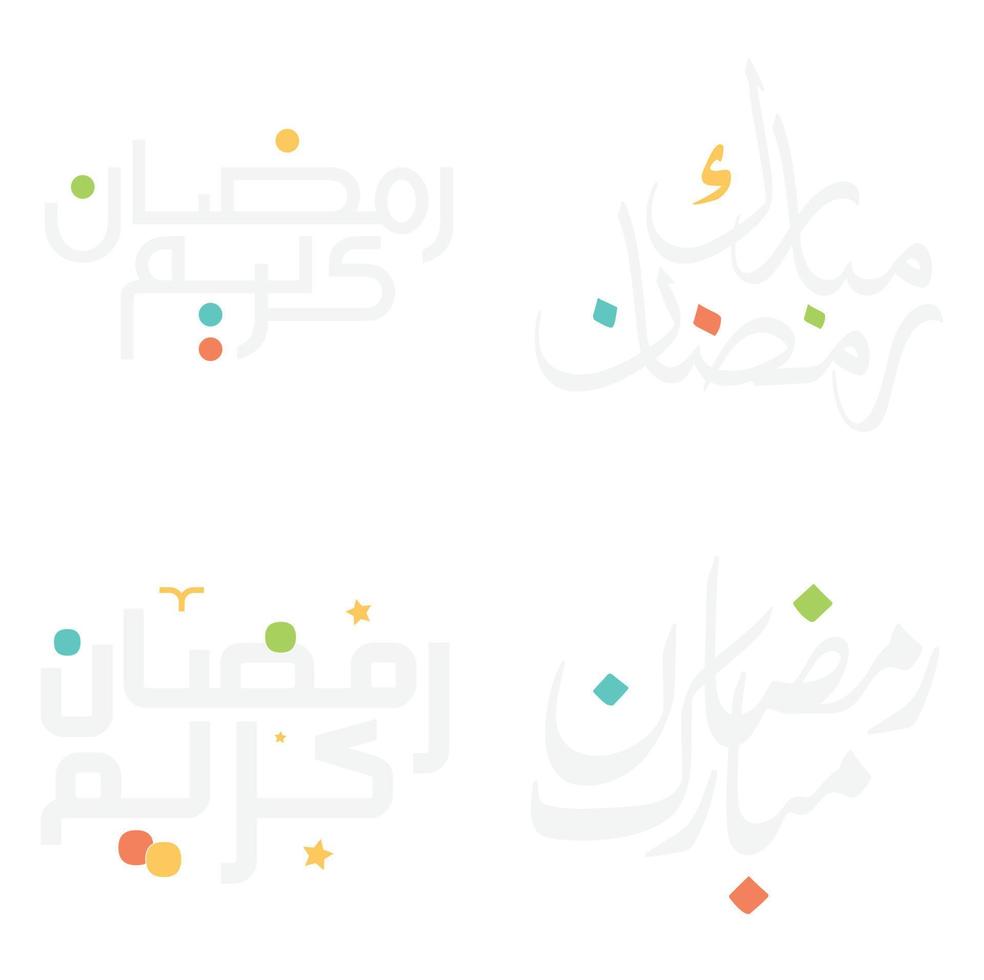 Ramadã kareem vetor Projeto com elegante árabe caligrafia para cumprimento cartões.