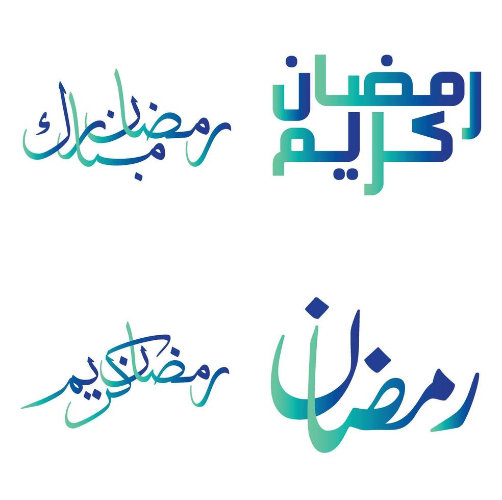 vetor ilustração do Ramadã kareem com elegante gradiente verde e azul caligrafia.