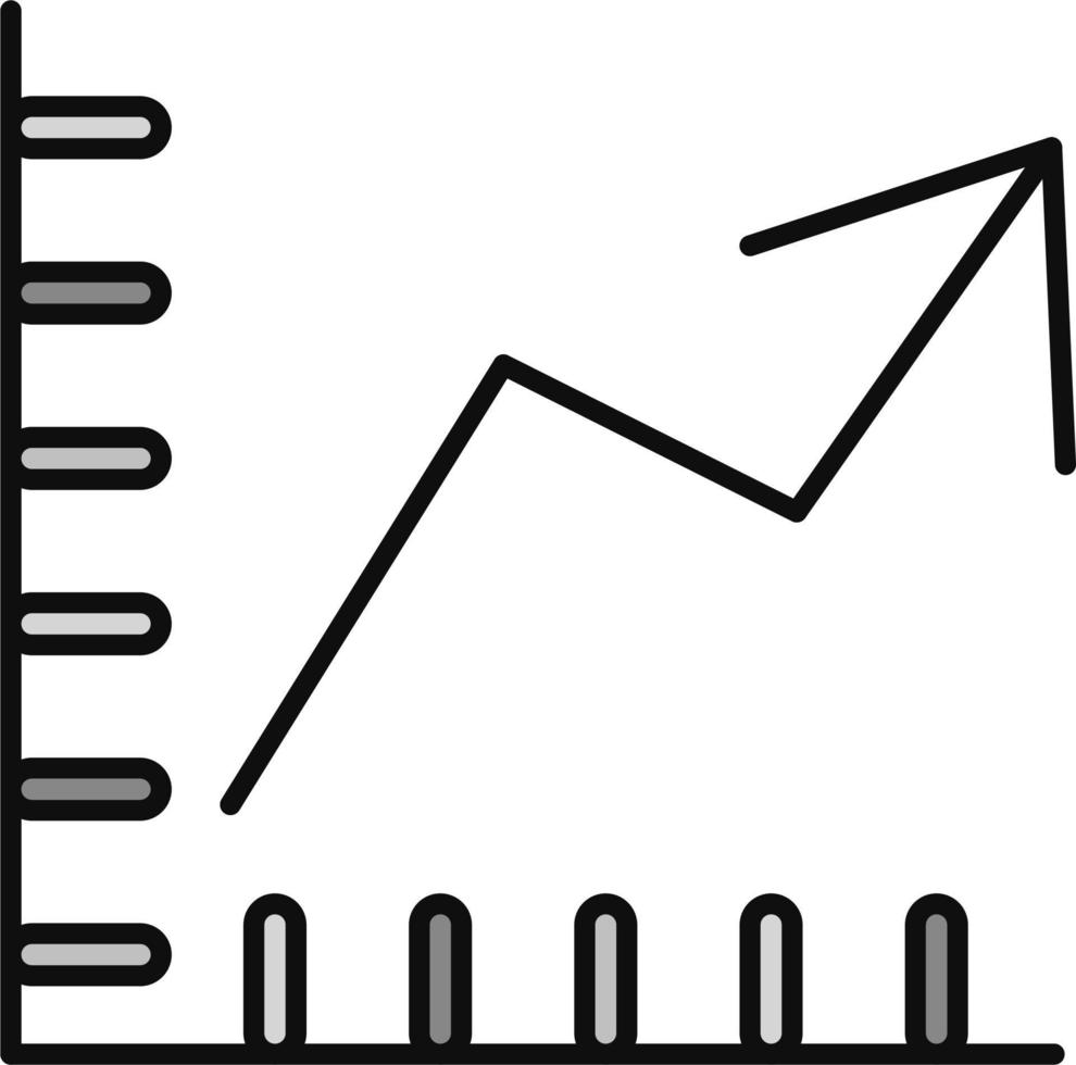 ícone de vetor de gráfico de linhas