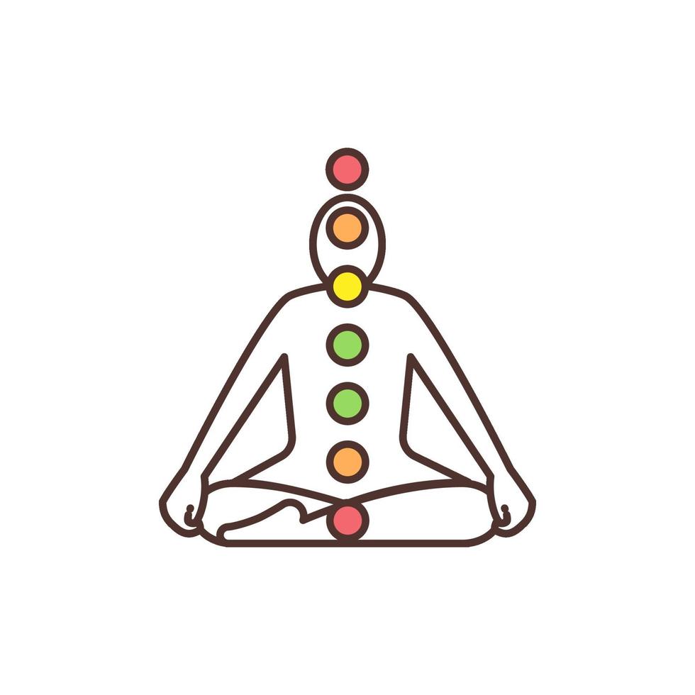 ícone de cor rgb do sistema de chakras vetor