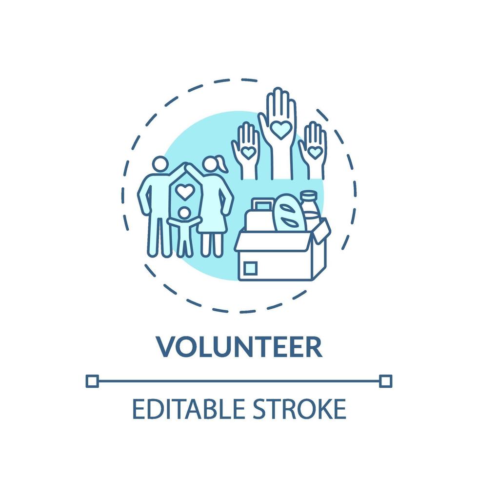 ícone do conceito de voluntário vetor
