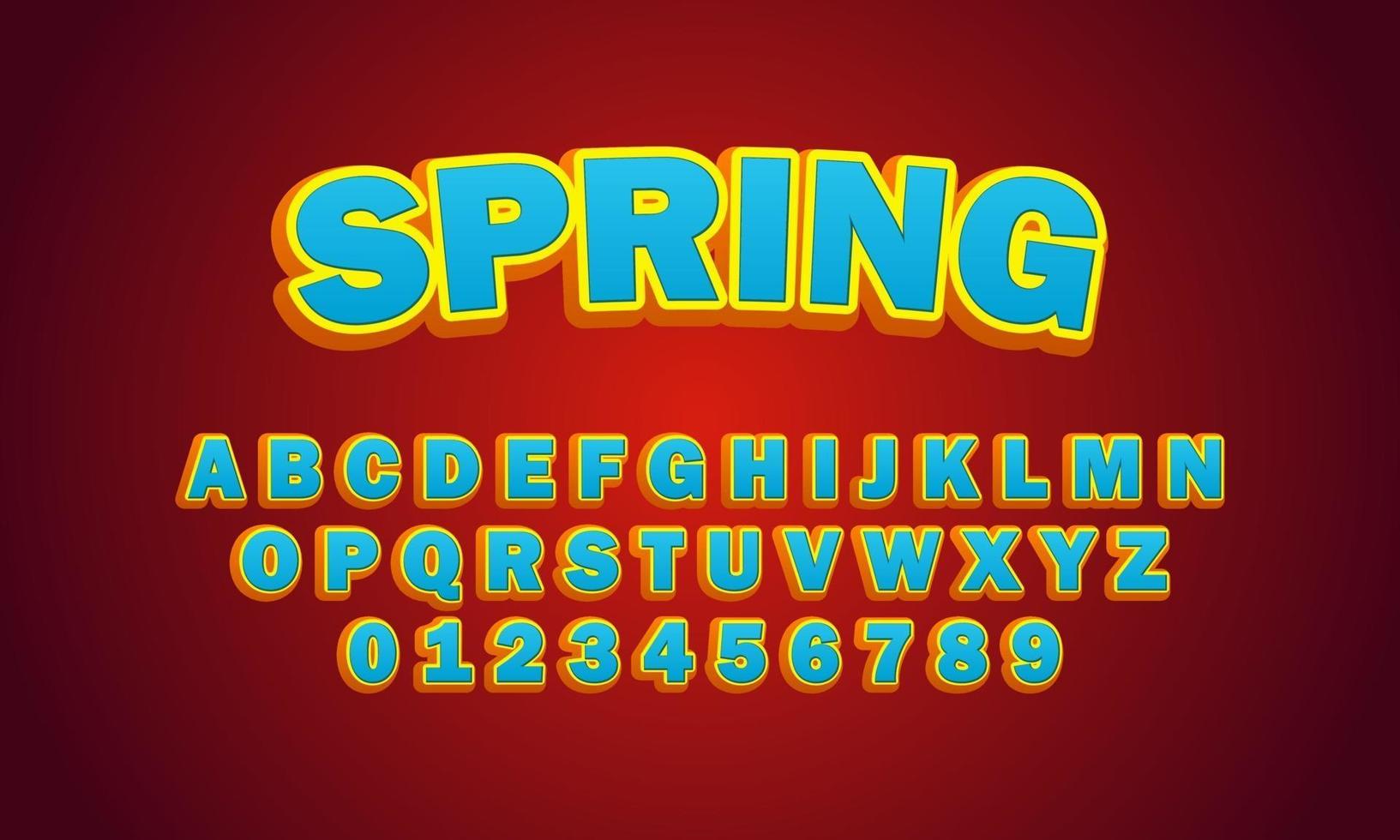 alfabeto fonte da primavera vetor