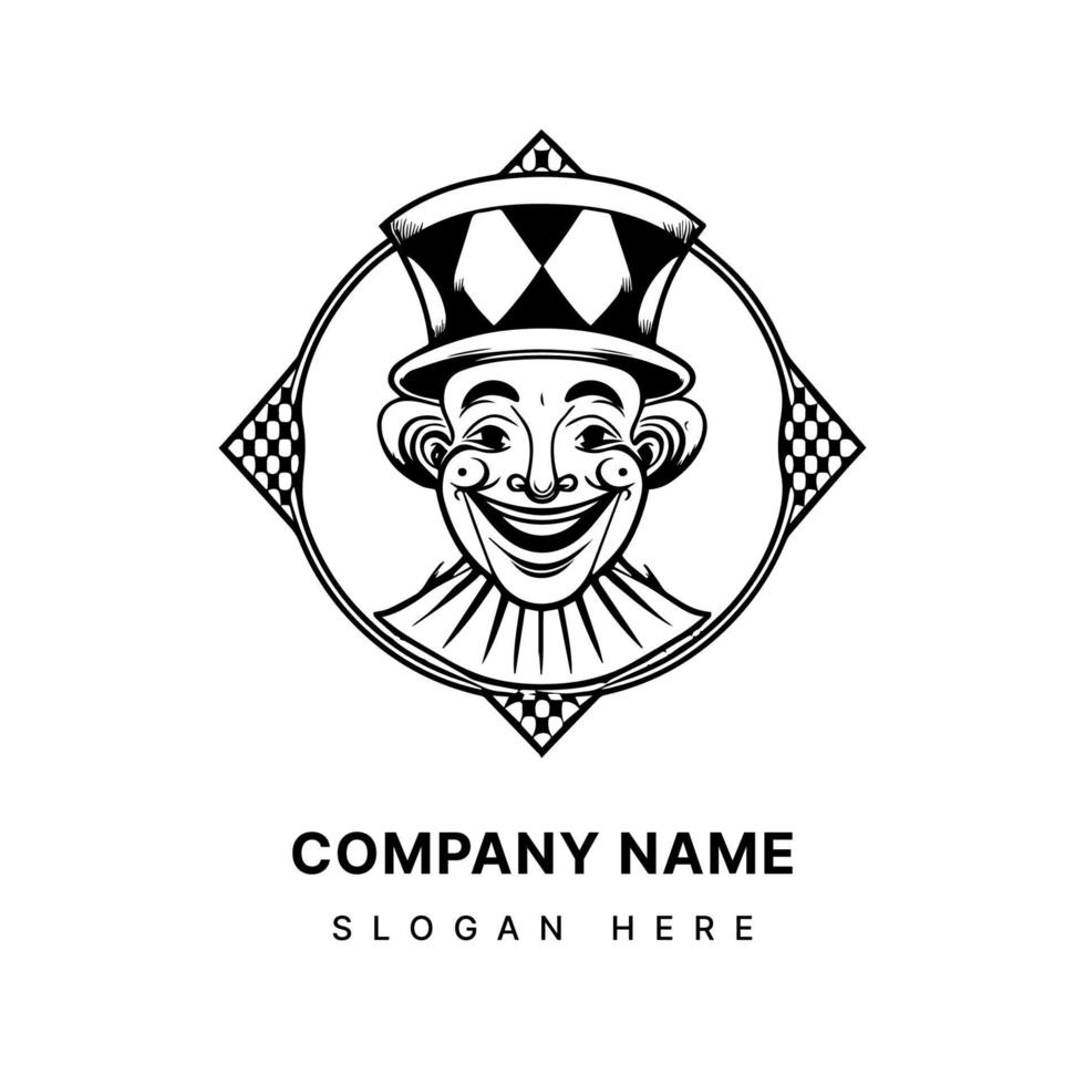 palhaço logotipo ilustração perfeito para uma com tema de circo evento ou entretenimento o negócio vetor