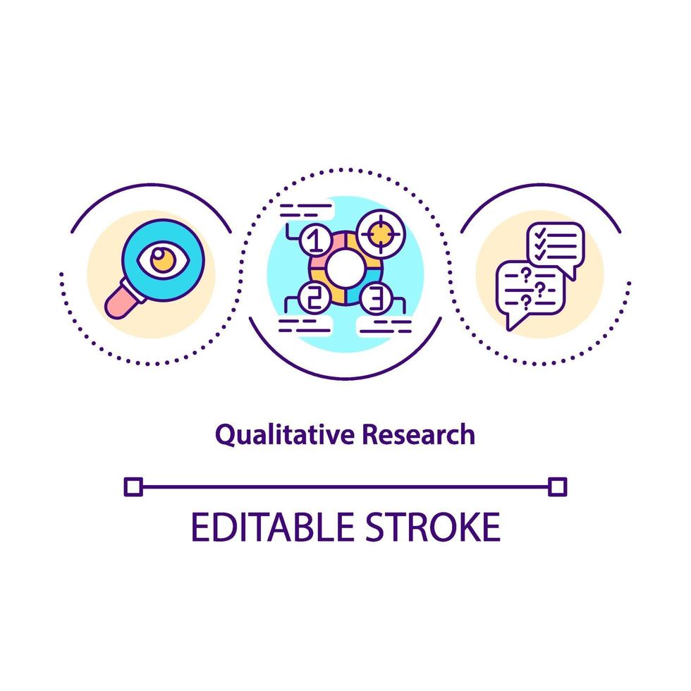 ícone do conceito de pesquisa qualitativa vetor