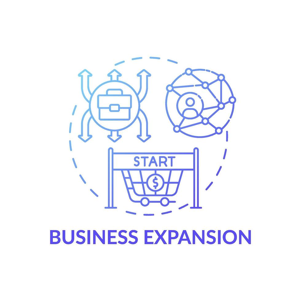 ícone do conceito de expansão de negócios vetor