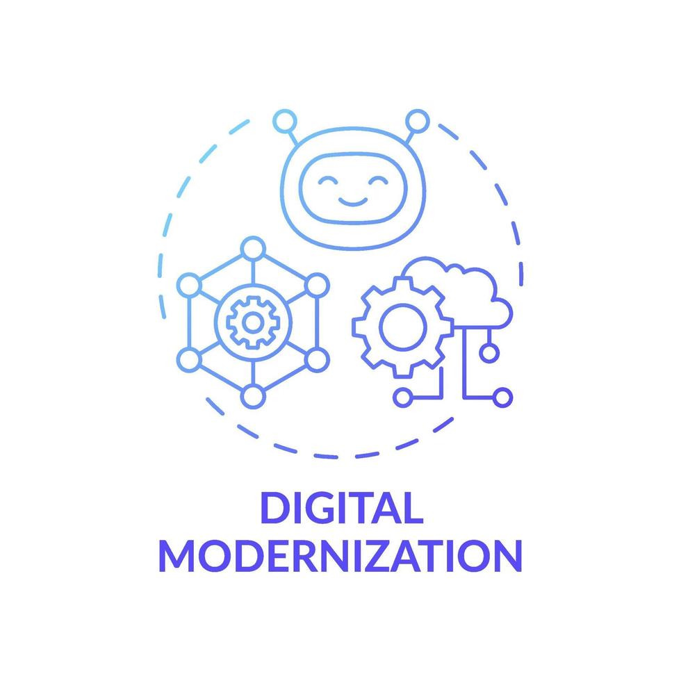 ícone do conceito de modernização digital vetor