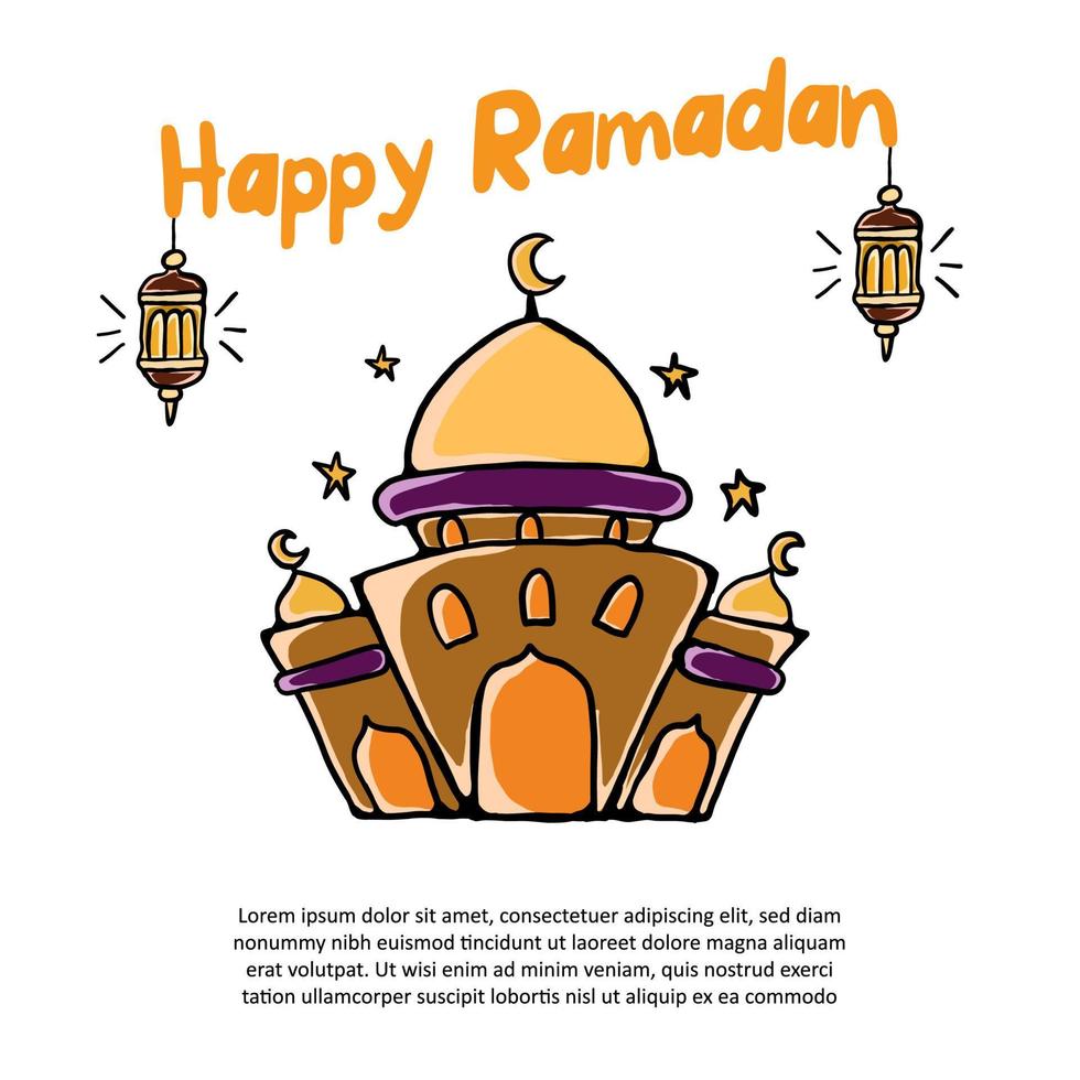 feliz Ramadã kareem poster vetor