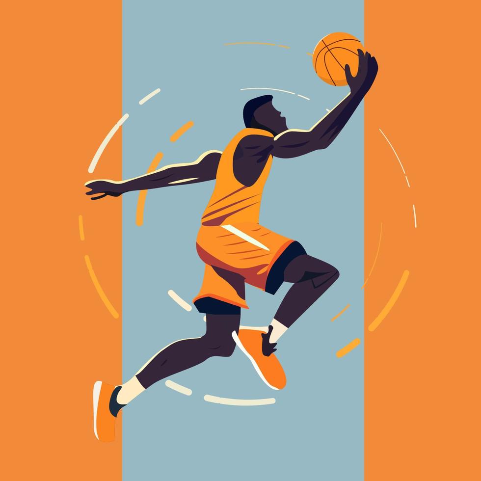 basquetebol jogador plano ilustração vetor
