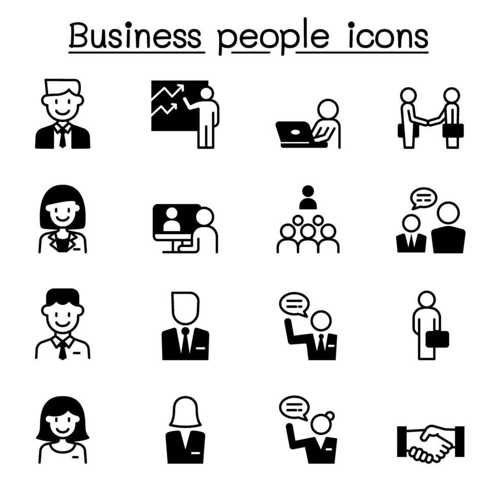 conjunto de ícones de pessoas de negócios ilustração vetorial design gráfico vetor