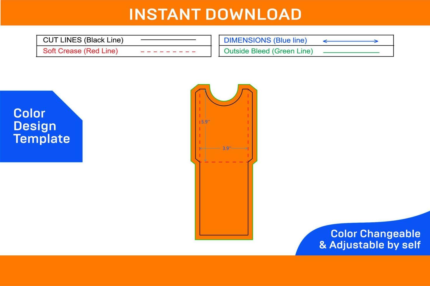 botânico laser cortar envelope dieline modelo e cor Projeto modelo vetor