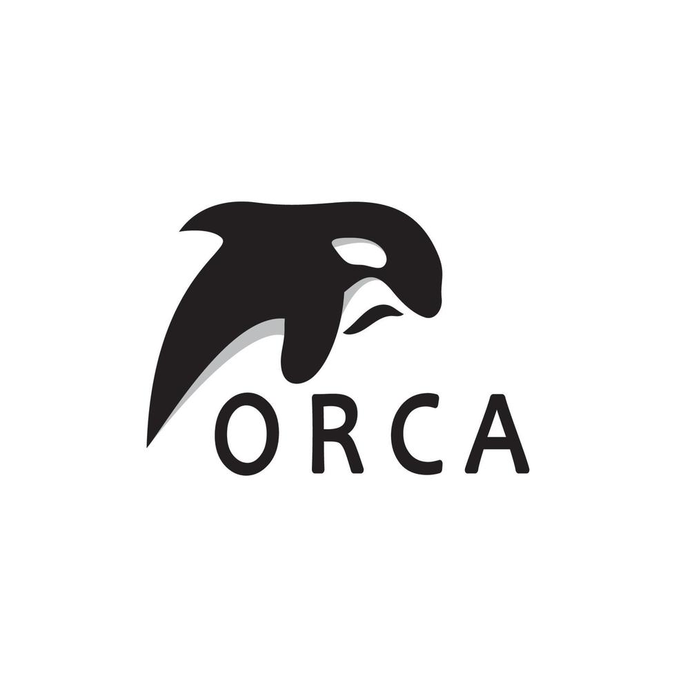 simples orca baleia animal ilustração logotipo criativo projeto, assassino baleia, embaixo da agua animal. logotipo para negócios, identidade e branding,crachá,conservação,ecologia conceito, mar animal proteção, vetor