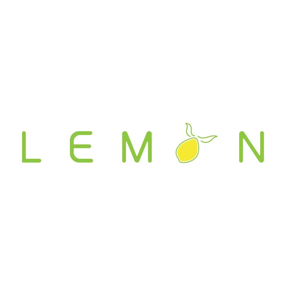 fresco limão fruta logotipo com folhas ilustração modelo. logotipo para limão suco de limão jardim, frutas loja, moderno vetor. vetor