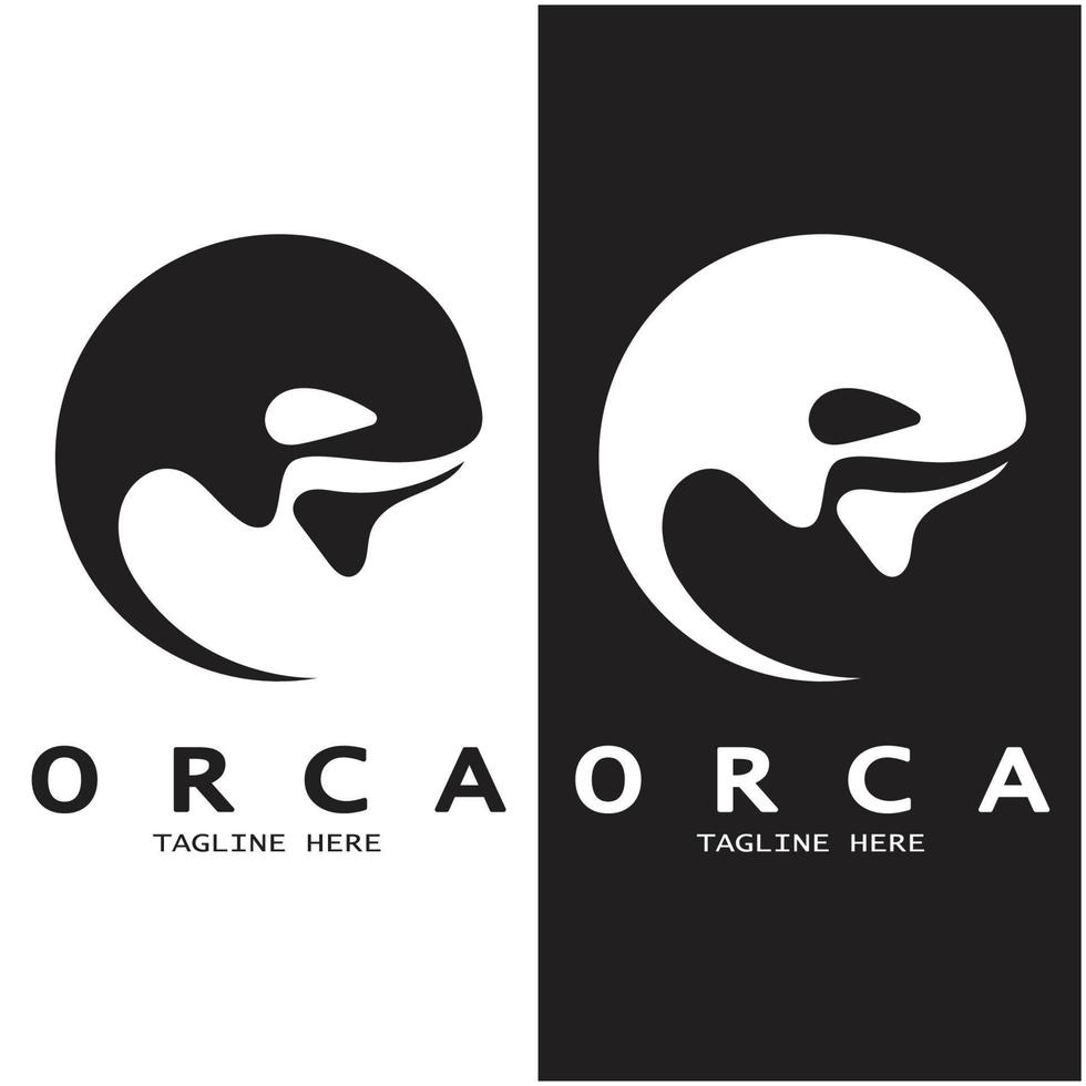 simples orca baleia animal ilustração logotipo criativo projeto, assassino baleia, embaixo da agua animal. logotipo para negócios, identidade e branding,crachá,conservação,ecologia conceito, mar animal proteção, vetor